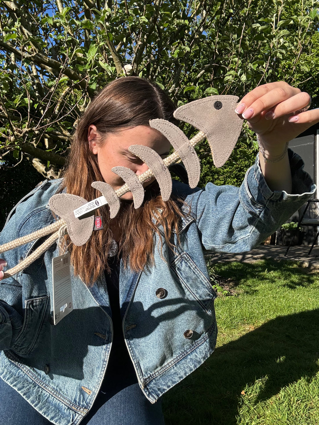 Trixie Fiskeben på reb - læder