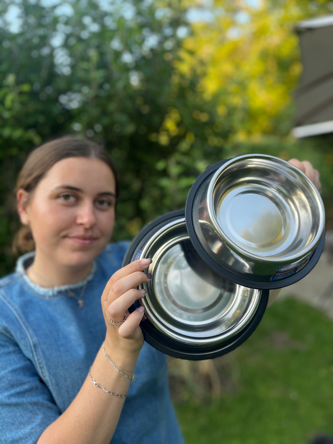 Rustfri stål skål m/gummi 0,7L