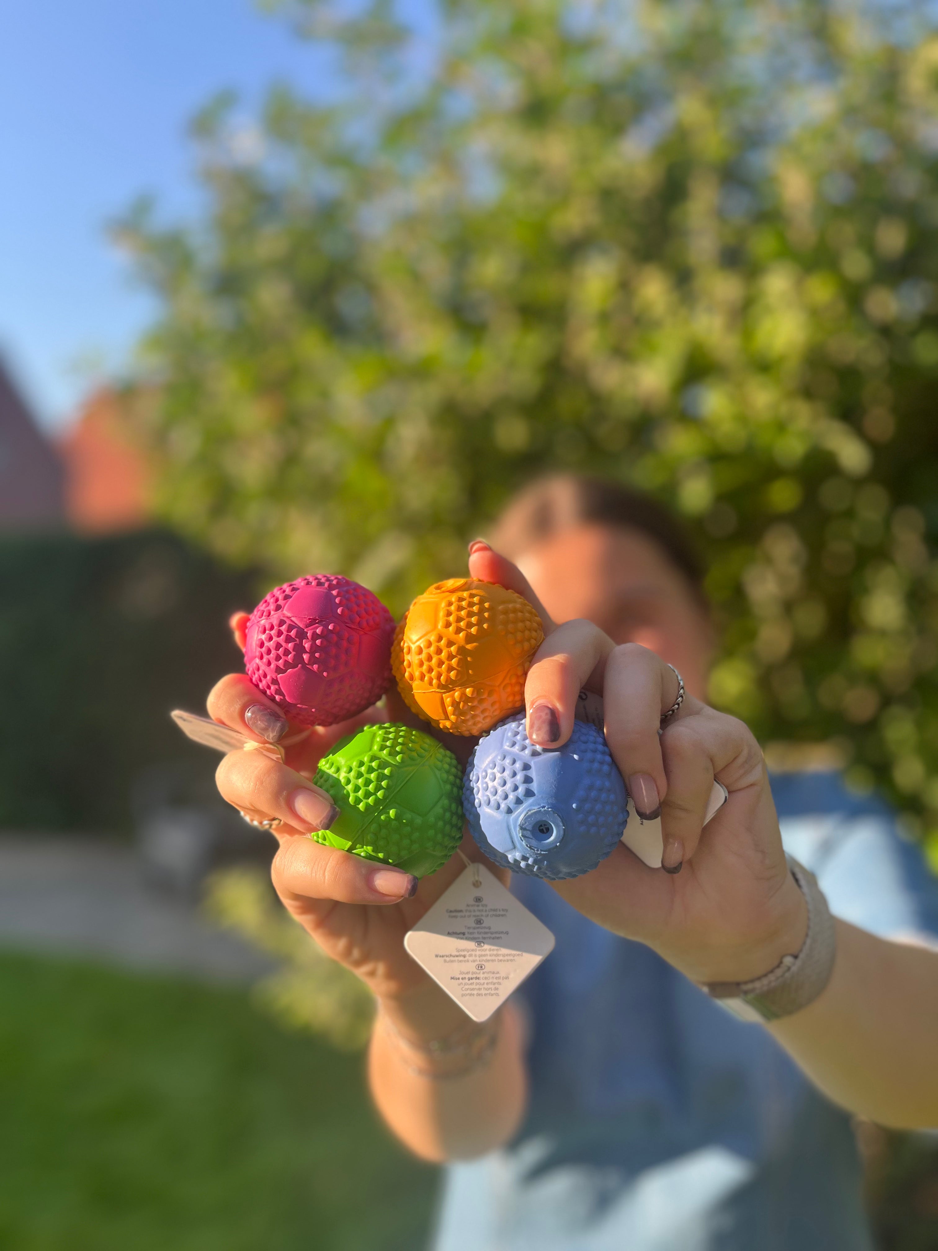 Gummi fodbold m. piv 5.5 cm