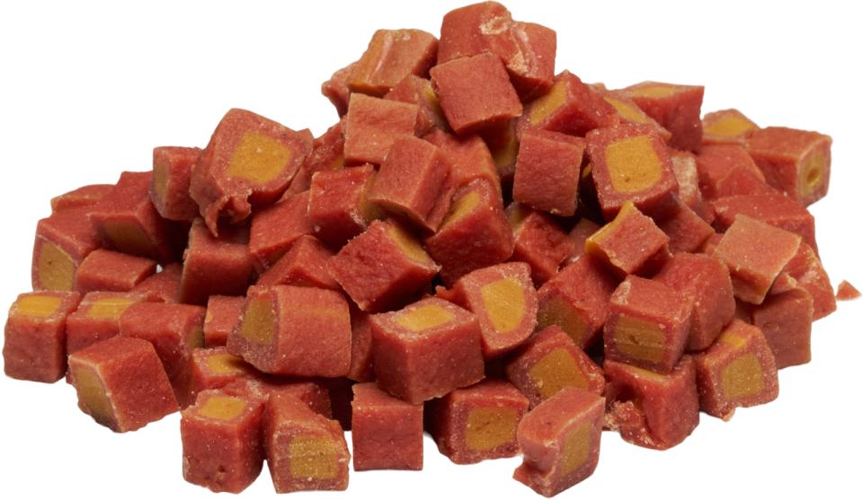 Companion Soft beef cubes - oksekød fyldt med laks & torsk 80g.