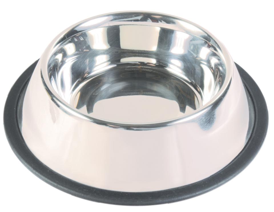 Rustfri stål skål m/gummi 0,9 L.