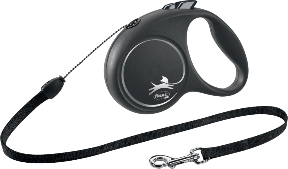 Flexi Black Design S snor 5 m, 12 kg, sort