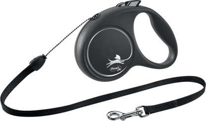 Flexi Black Design S snor 5 m, 12 kg, sort