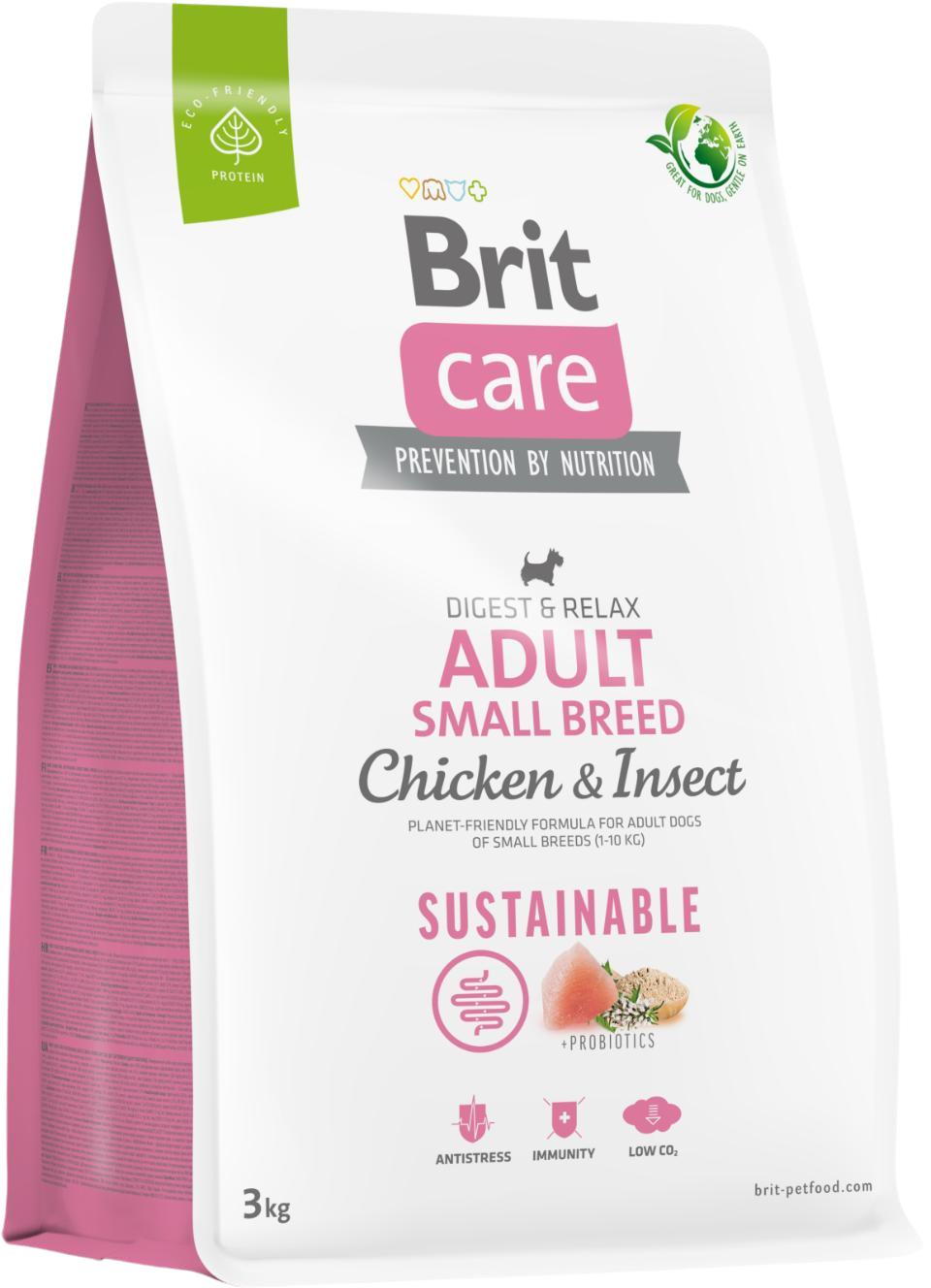 Brit Care Sustainable hundefoder voksen, Small Breed, Kylling, 3 kg