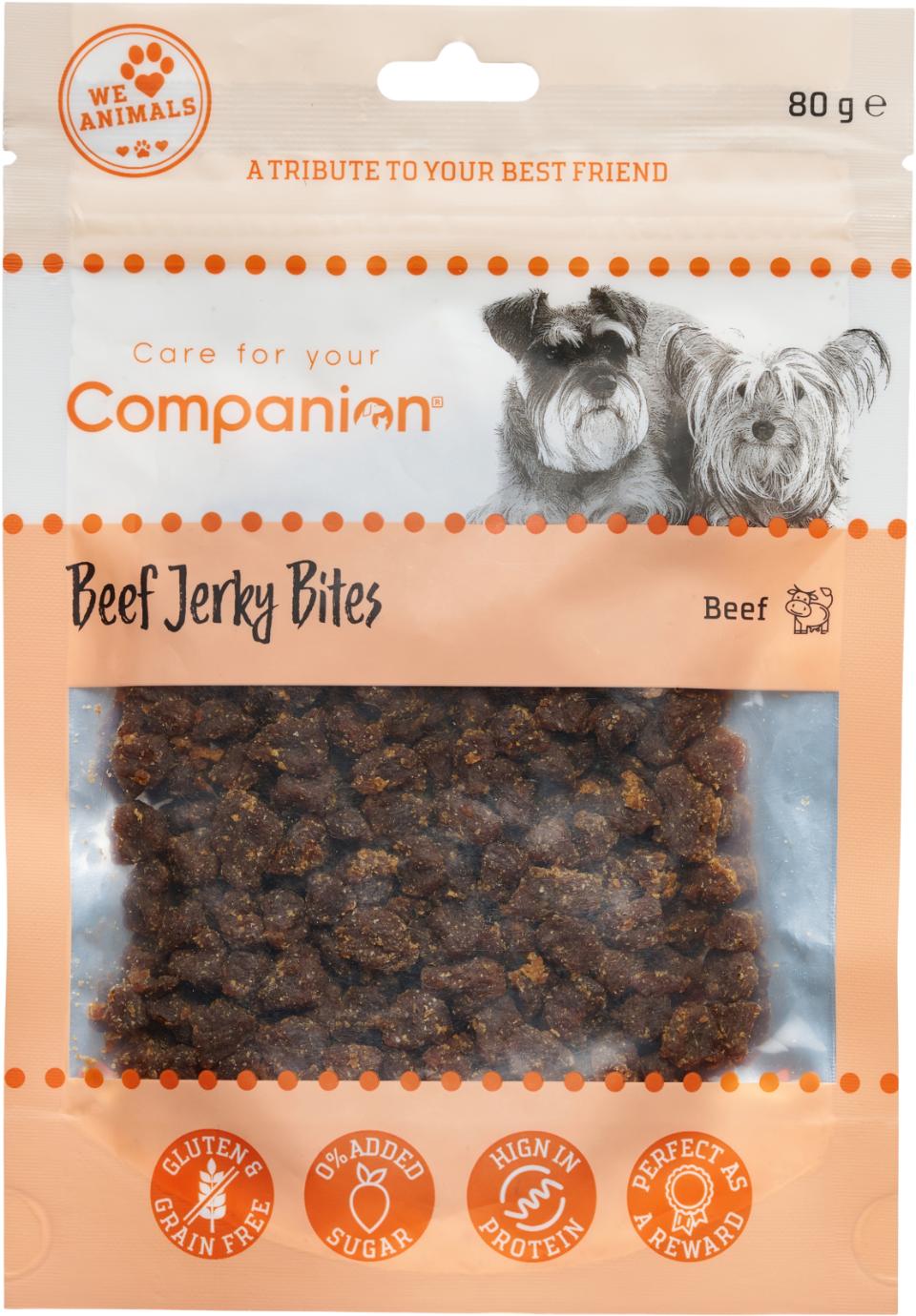 Companion Beef jerky bites 80g.