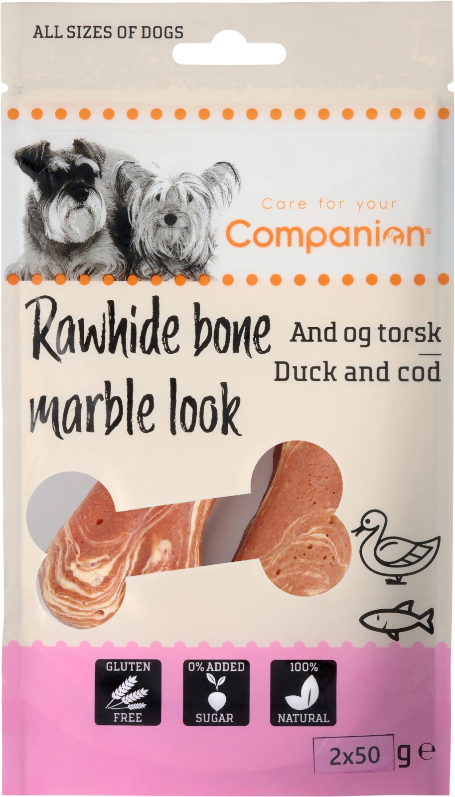 Companion wrapped rawhide bone - and og torsk 2x50g.